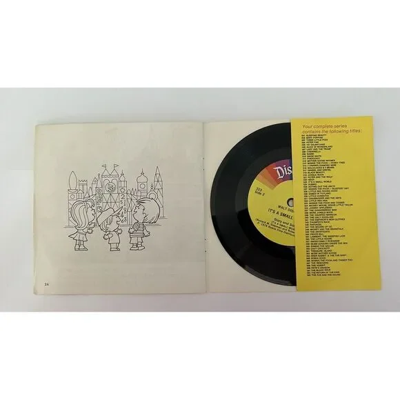 Disney Lot X3 It's a Small World & Mary Poppin 1968Vinyl Record 7" 1977 Cassette
